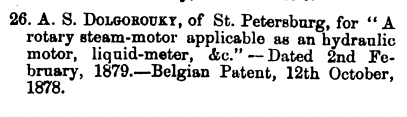 Dolgorouki Engine patent
