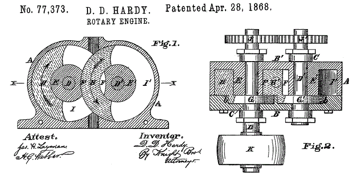 Hardy Rotary Engine: 1868