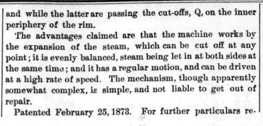 Inman Rotary Engine: 1873