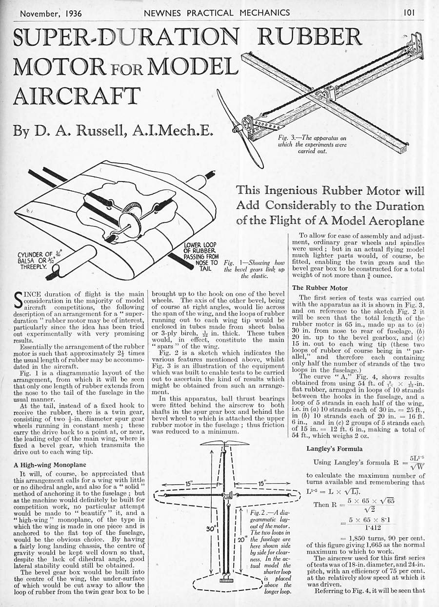 rubber motors for model aircraft